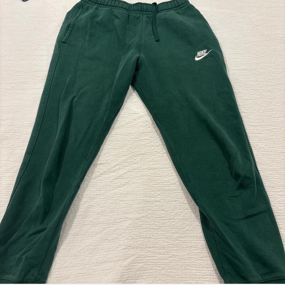 Nike Kids Green Sweatpants with White Logo